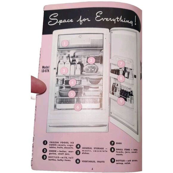 Ephemera General Electric Refrigerator Manual and Recipe Cookbook Journal VTG - Picture 3 of 7